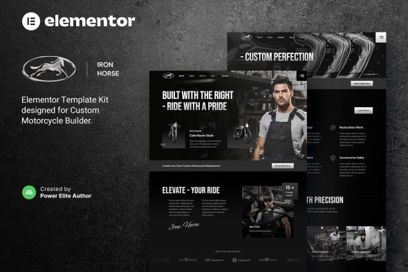 Iron Horse - Custom Motorcycle Builder Elementor Template Kit