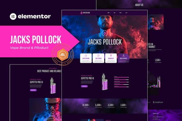 Jacks Pollock - Vape Elementor Template Kit