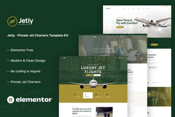 Jetly - Private Jet Charters Elementor Template Kit