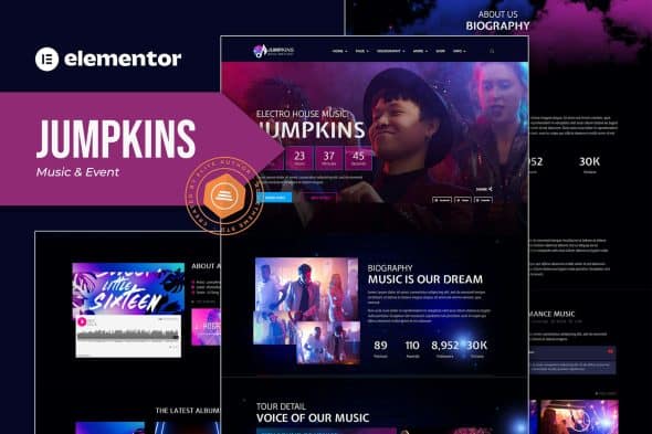 Jumpkins - Music & Event Elementor Template Kit