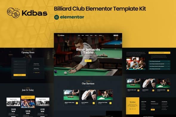 Kdbas - Billiard Club Elementor Template Kit