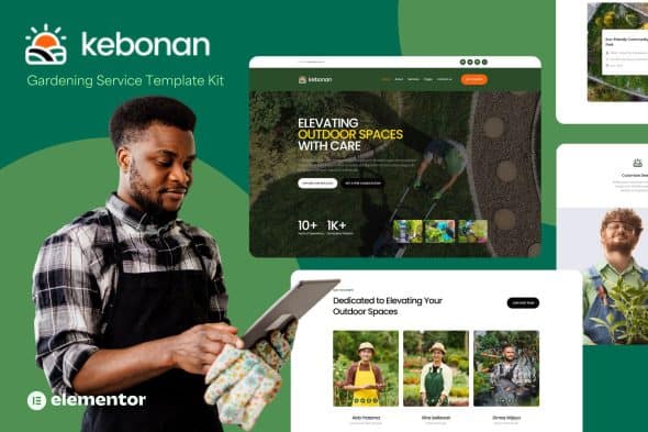 Kebonan - Landscape & Gardening Service Elementor Template Kit