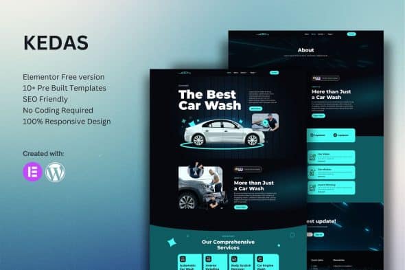 Kedas - Car Wash & Detailing Service Elementor Template Kit