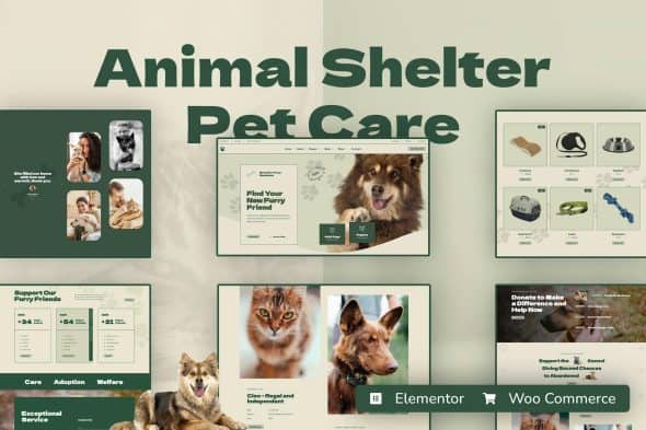 Kenneli - Animal Shelter & Pet Care Elementor Pro Template Kit