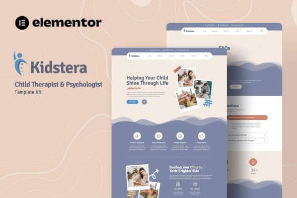 Kidstera - Child Therapist & Psychologist Elementor Template Kit