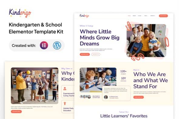 Download Kindergo – Kindergarten & School Elementor Template Kit