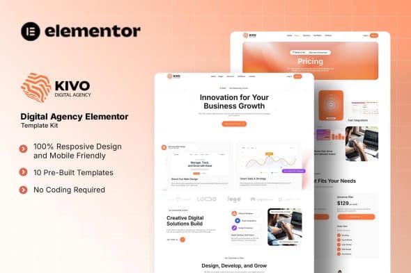 Download Kivo – Digital Agency Elementor Template Kit