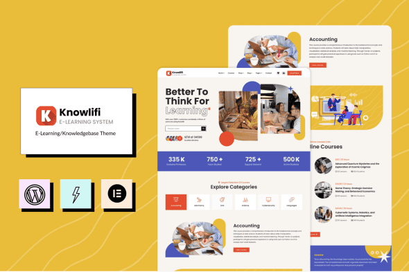 Download Knowlifi - E-Learning & AI Knowledgebase Theme GPL WordPress Plugin