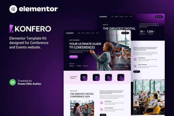 Konfero - Conference & Event Elementor Template Kit