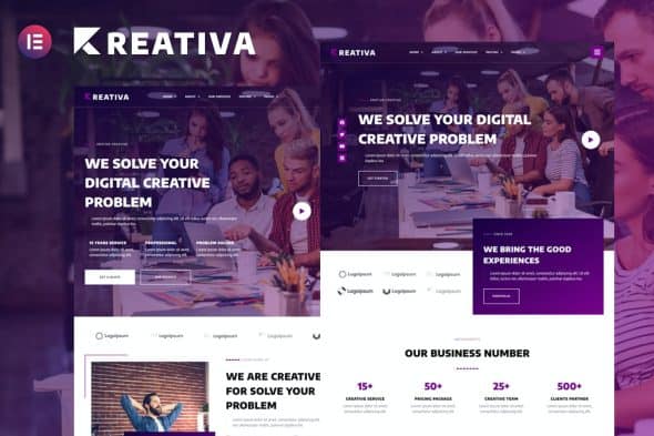 Krativa - Creative & Digital Agency Services Elementor Template Kit