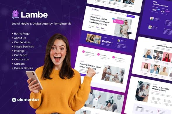 Lambe - Digital Marketing Agency Elementor Template Kits