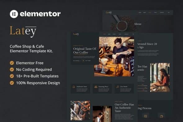 Latey - Coffee Shop & Cafe Elementor Template Kit