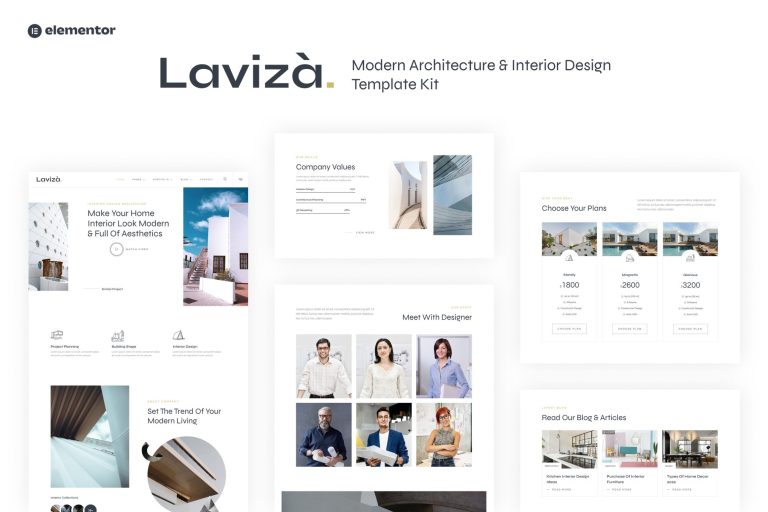 Laviza - Modern Architecture & Interior Design Template Kit - GPLVilla