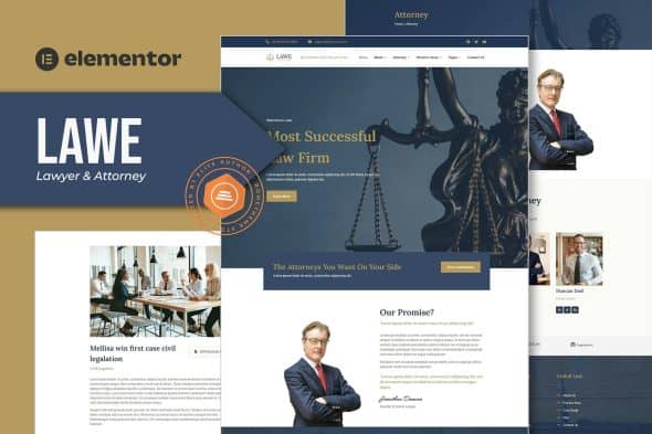 LAWE - Lawyer & Attorney Elementor Template Kit