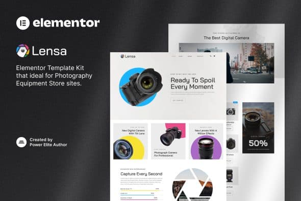 Lensa - Camera & Photography Equipment Store Elementor Template Kit