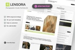 Lensoria – Photographer Studio Portfolio Elementor Template Kit