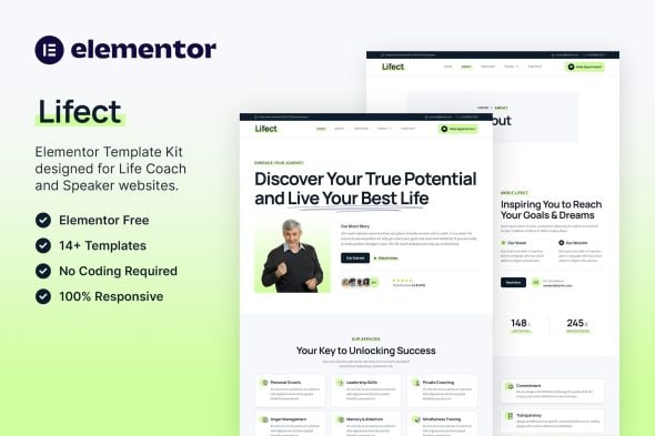 Lifect - Life Coach & Speaker Elementor Template Kit