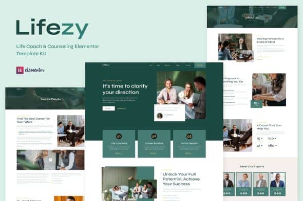 Lifezy - Life Coach & Counseling Elementor Template Kit