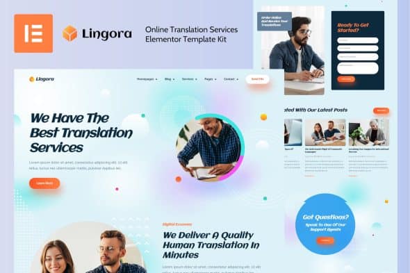 Lingora - Online Translation Services Elementor Template Kit