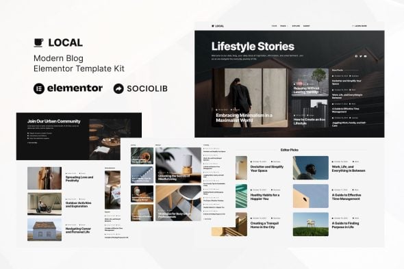 Local - Modern Blog & Magazine Elementor Template Kit