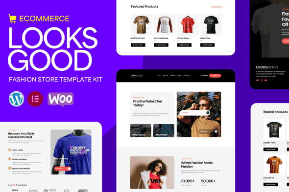 LooksGood - T-shirt Store Elementor Pro Template Kit