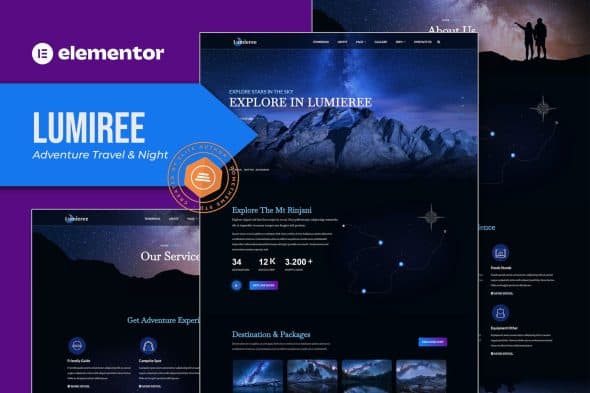 Lumieree - Adventure Travel & Night Camping Elementor Template Kit