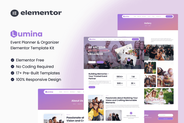 Lumina - Event Planner & Organizer Elementor Template Kit