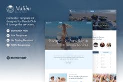 Malibu - Beach Club & Lounge Bar Elementor Template Kit