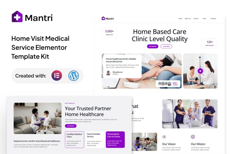 Mantri – Home Visit Medical Service Elementor Template Kit - GPLVilla