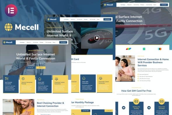 Mecell - Internet Connection & Home Wifi Business Services Elementor Template Kit