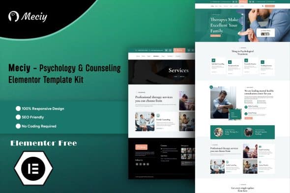 Download Meciy – Psychology & Counseling Elementor Template Kit
