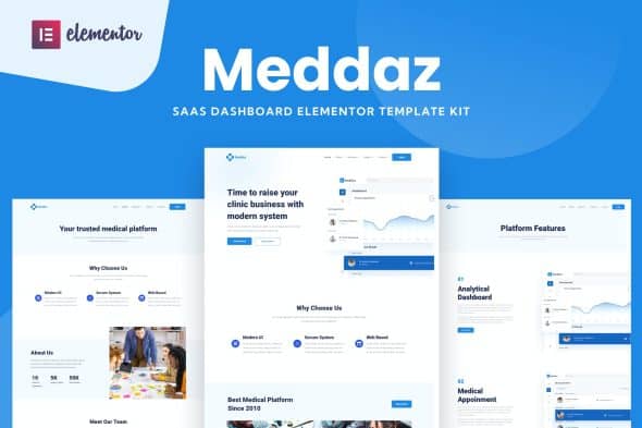 Meddaz - SaaS Medical Elementor Template Kit