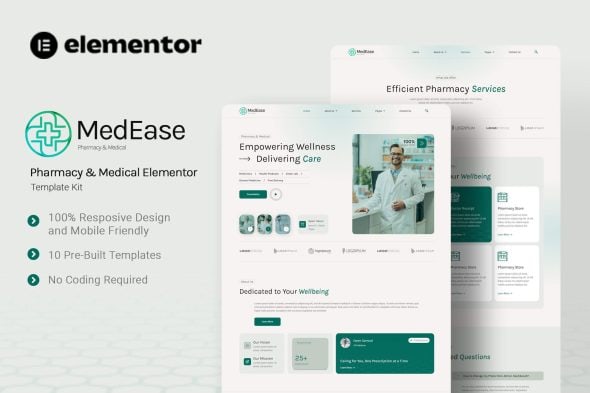 MedEase - Pharmacy & Medical Elementor Template Kit