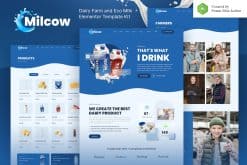 Milcow - Dairy Farm & Eco Milk Elementor Template Kit