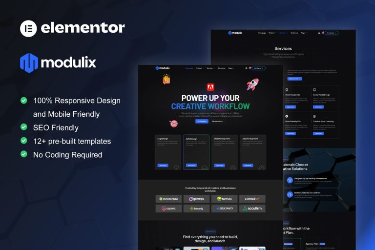 Modulix – Digital Product Store Elementor Pro Template Kit - GPLVilla