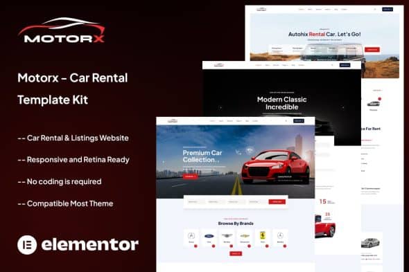 Download Motorx – Car Rental Elementor Template Kit