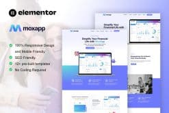 MoxApp – Mobile App & Fintech Startup Elementor Pro Template Kit