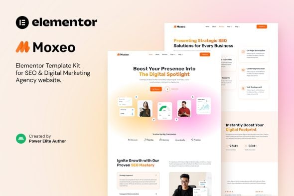 Moxeo - SEO & Digital Marketing Agency Elementor Template Kit