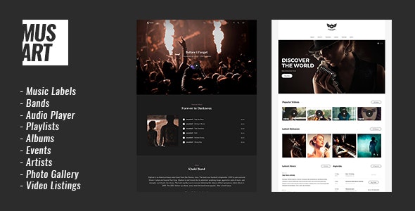 Download Musart - Music Label and Artists WordPress Theme