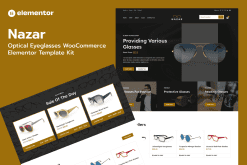 Nazar – Optical Eyewear WooCommerce Store Elementor Pro Template Kit