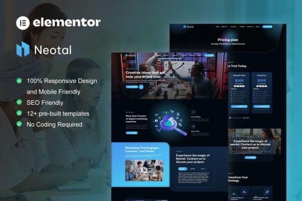 Download Neotal – Digital Marketing Agency Elementor Pro Template Kit
