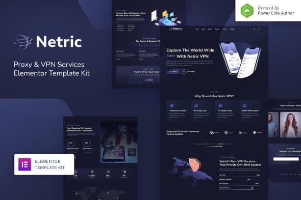 Netric - Proxy & VPN Services Elementor Template Kit