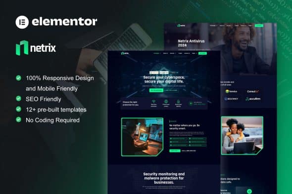 Netrix - Cyber Security Services Elementor Template Kit