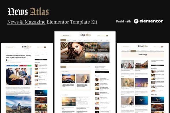 NewsAtlas - News & Magazine Elementor Template Kit