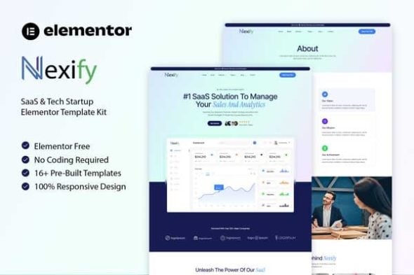 Nexify - SaaS & Tech Startup Elementor Template Kit