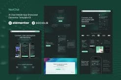 NextChat - AI Chat Mobile App Showcase Elementor Template Kit