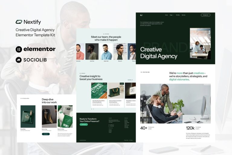 Nextify – Creative Digital Agency & Portfolio Elementor Template Kit ...