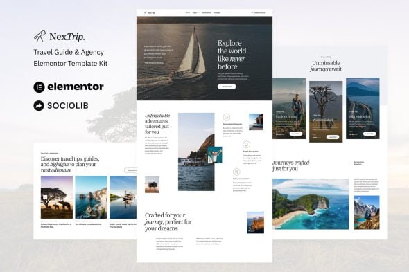 NextTrip - Travel Guide & Agency Elementor Template Kit