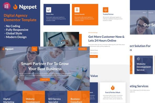 Ngepet - Creative Agency Company Elementor Template Kit