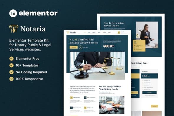 Notaria - Notary Public & Legal Services Elementor Template Kit